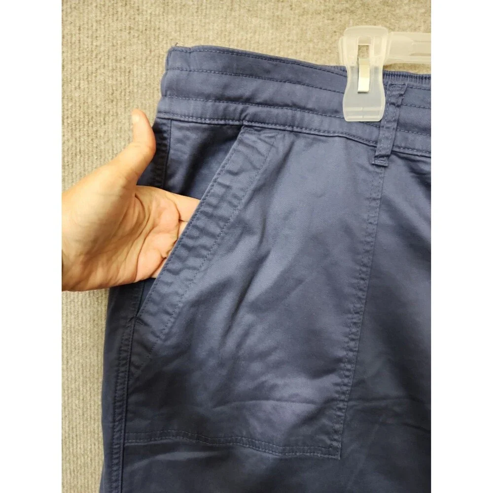 Lane Bryant Pull-On Super-Soft Straight Leg Chino Pants Women 24 Sateen Blue NEW